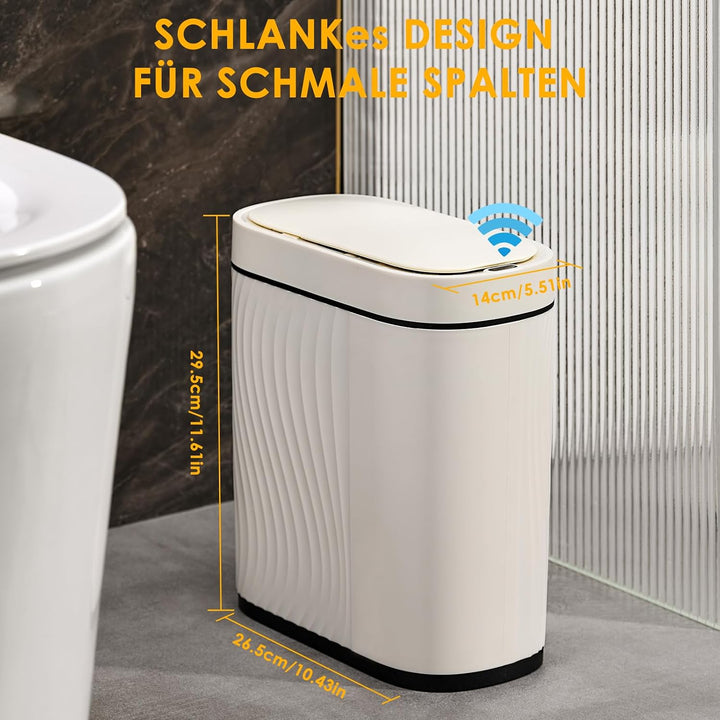 Dreamhigh 8L Mülleimer Mit Sensor, Sensor Mülleimer mit Deckel, Elektrischer Mülleimers Luftdichter,