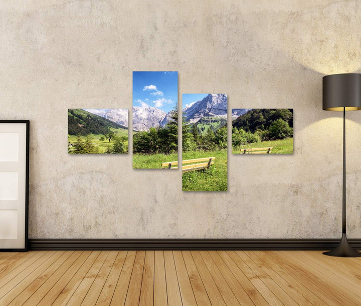 islandburner Bild auf Leinwand Karwendelgebirge Österreich Alpen Wandbild Poster Kunstdruck Bilder F