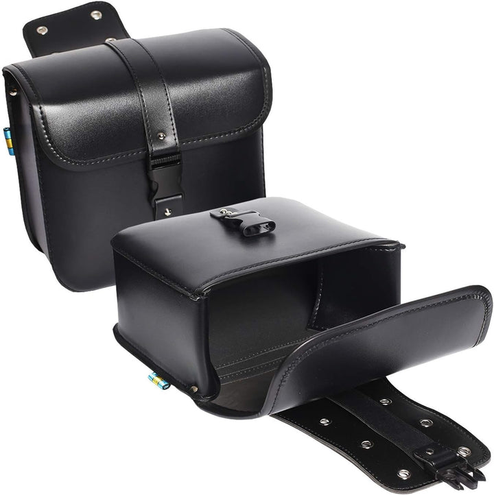 Paar Motorrad Satteltaschen Leder PU wasserdichte abnehmba Satteltasche Werkzeugkasten