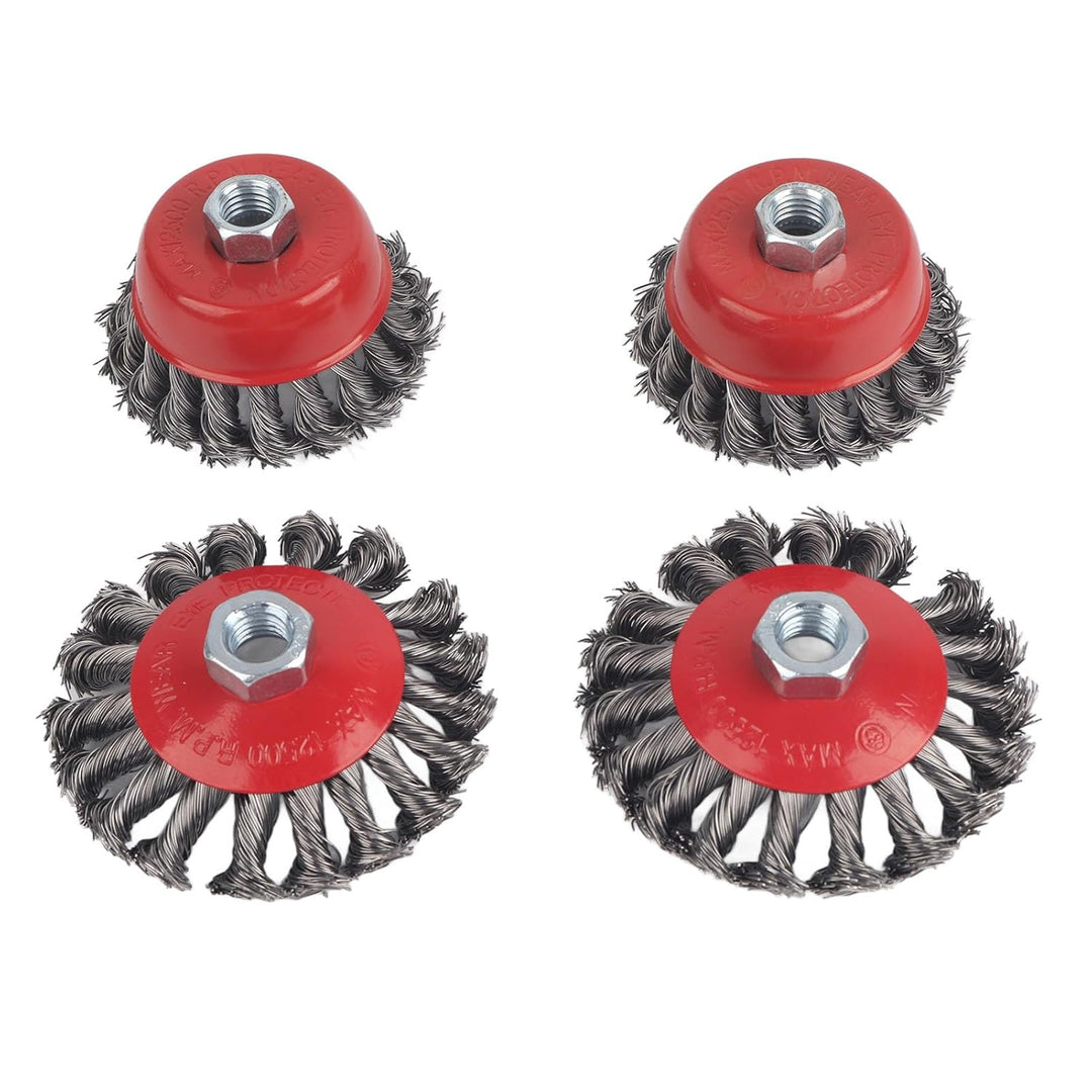Topfbürste SchleifbüRsten, 4-tlg Winkelschleifer Scheibenbürste Drahtbürste M14DE M14, (2 x 3 Zoll +