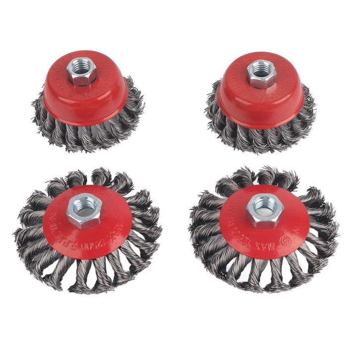Topfbürste SchleifbüRsten, 4-tlg Winkelschleifer Scheibenbürste Drahtbürste M14DE M14, (2 x 3 Zoll +