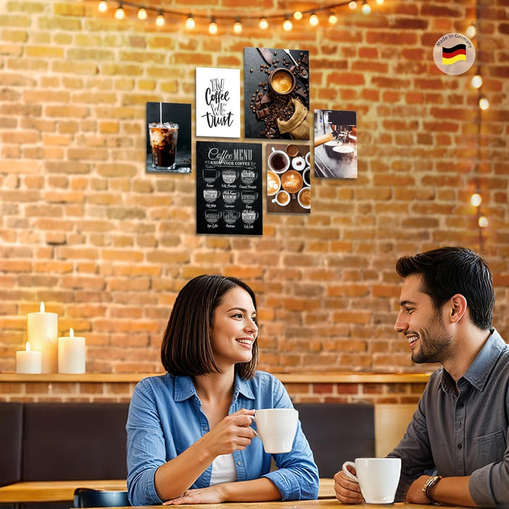 Novart Bilder Set - AUFHÄNGFERTIG - KEIN EXTRA RAHMEN BENÖTIGT - Kaffee Coffee Modern Küche - Esszim