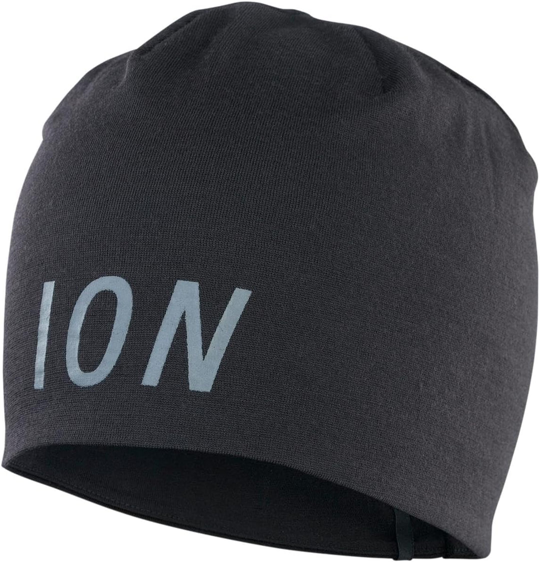 Ion Logo Merino Beanie Fahrrad Unterhelmmütze schwarz