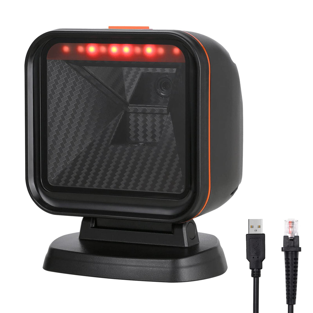 OBZ 1D 2D QR Desktop Barcode Scanner Hands-Free Barcode-Scanner USB Wired Bar Code Reader for PC Lap