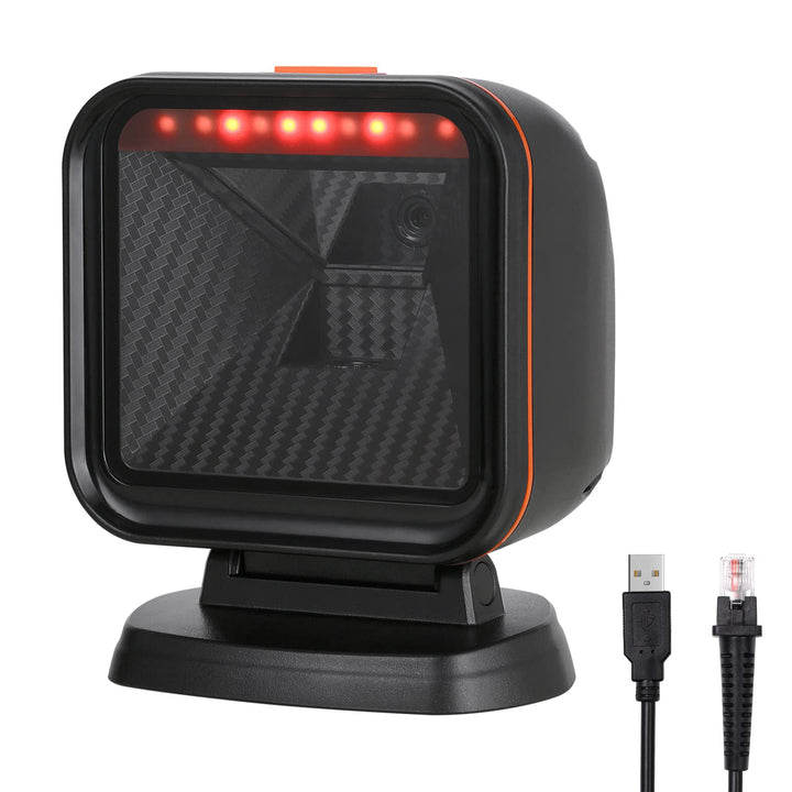 OBZ 1D 2D QR Desktop Barcode Scanner Hands-Free Barcode-Scanner USB Wired Bar Code Reader for PC Lap