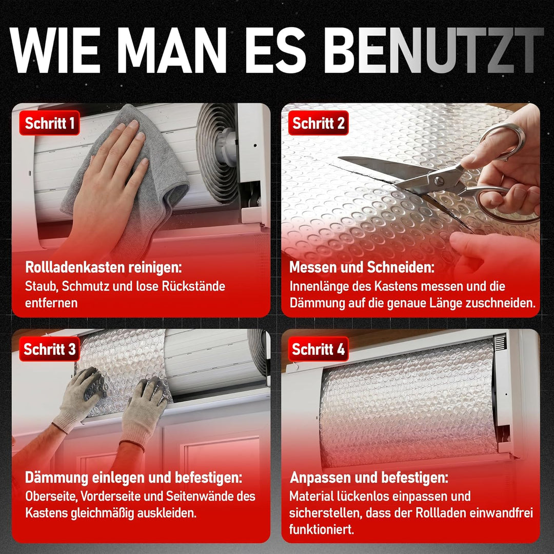 Rollladenkasten Dämmung Rolle Selbstklebend 5m x 25 cm | Gegen Kälte, Hitze und Zugluft | Energie sp