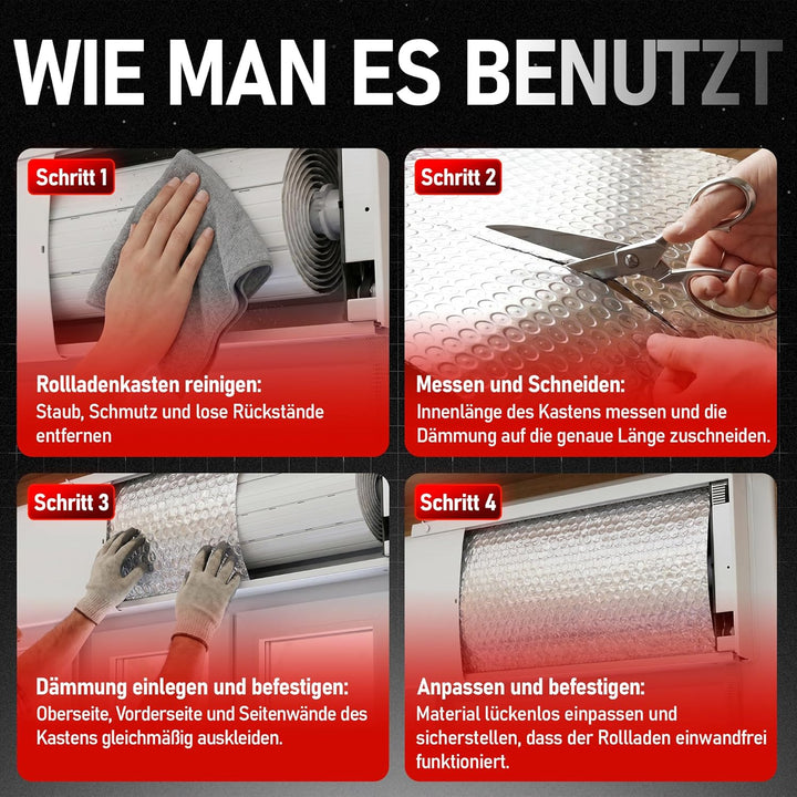 Rollladenkasten Dämmung Rolle Selbstklebend 5m x 25 cm | Gegen Kälte, Hitze und Zugluft | Energie sp