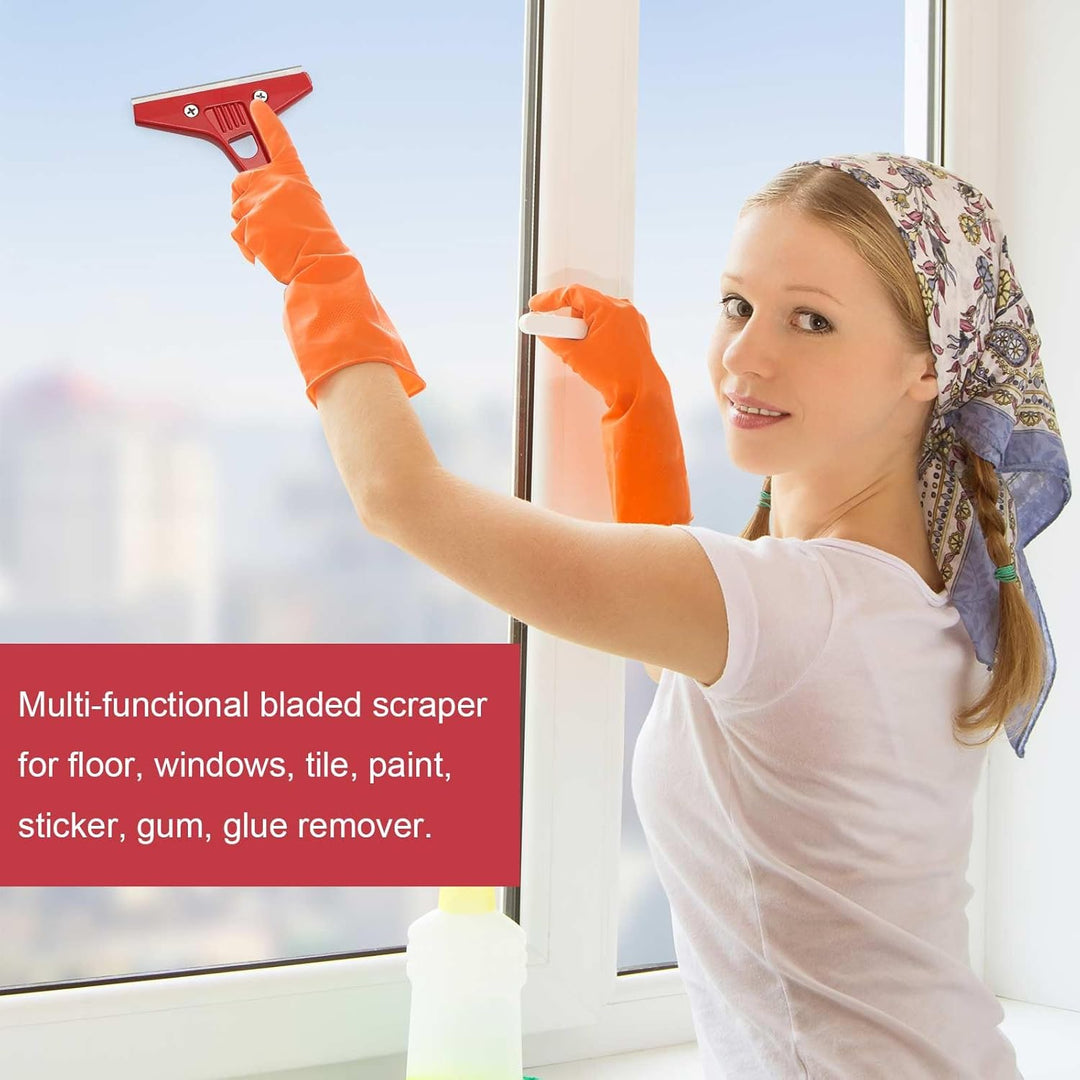 Tapetenschaber lang, Farbschaber mit langem Stiel, 1 Stück Tapetenschaber mit Gummigriff, Fenstersch