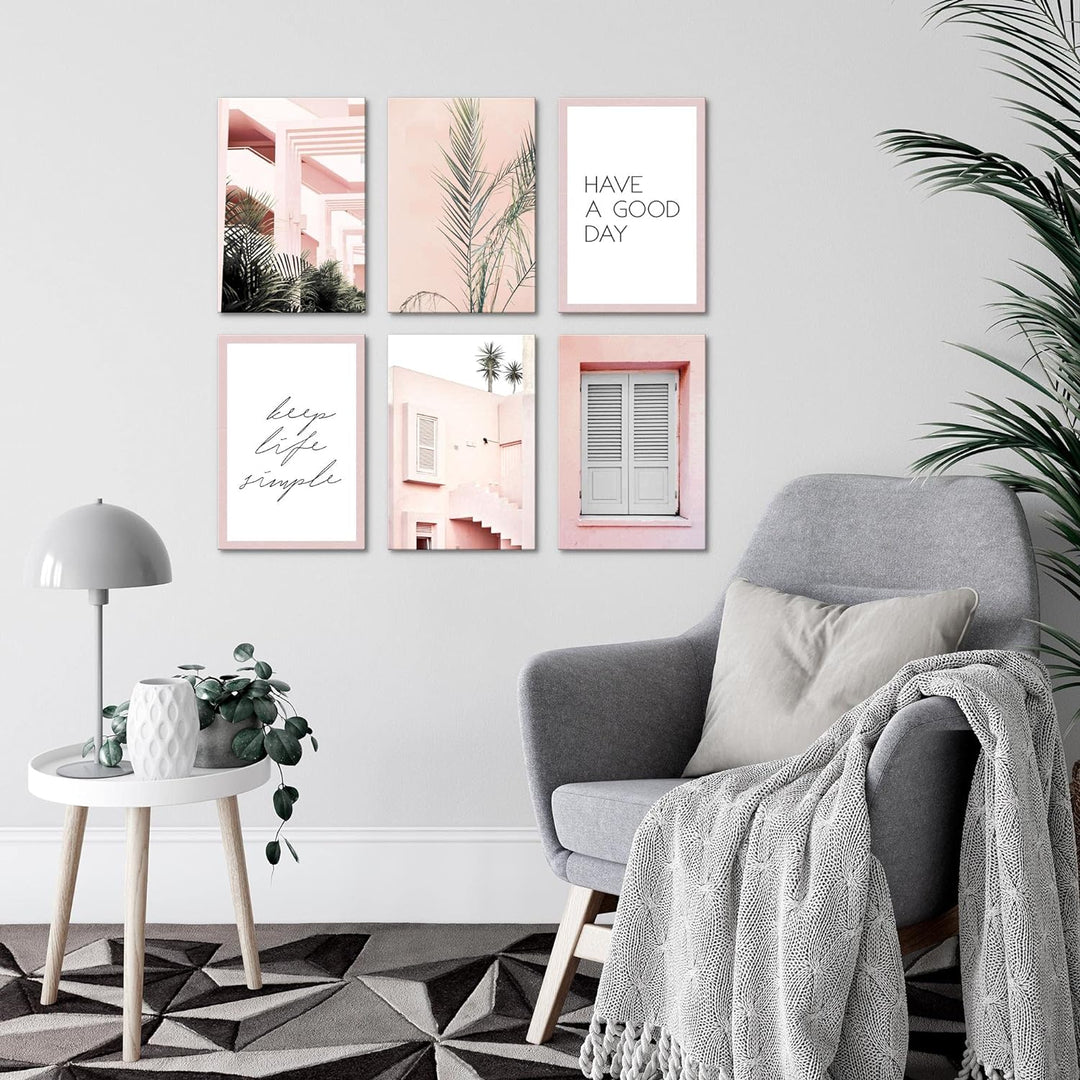 Novart Wandbilder Set - KOMPLETT AUFHÄNGFERTIG - Made in Germany - Moderne Bilder Home Wohnzimmer Sc