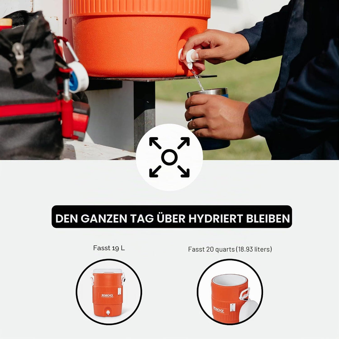 IGLOO 5 SEAT Top-Kühler Getränk 19 L Orange, 19 L Orange