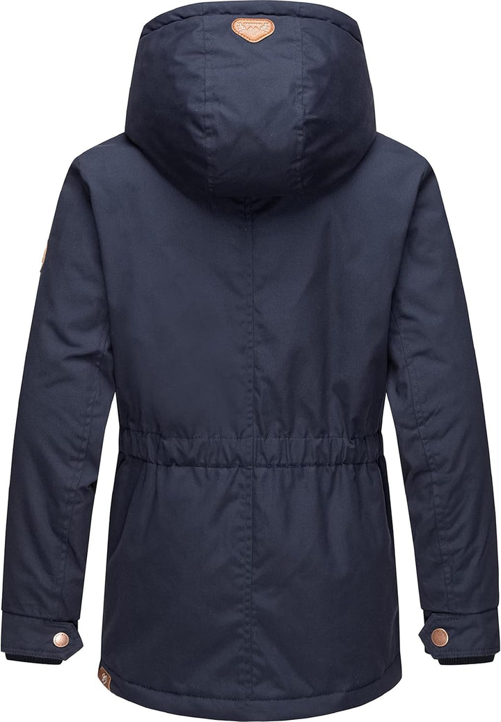 Ragwear Kinder Mädchen Winterjacke Wintermantel Outdoorjacke mit Kapuze Elvina 128-152 140 Navy, 140