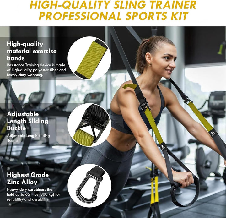 Flintronic Schlingentrainer, Sling Trainer Set für EIN Ganzkörpertraining, Schlingentrainer für Zuha