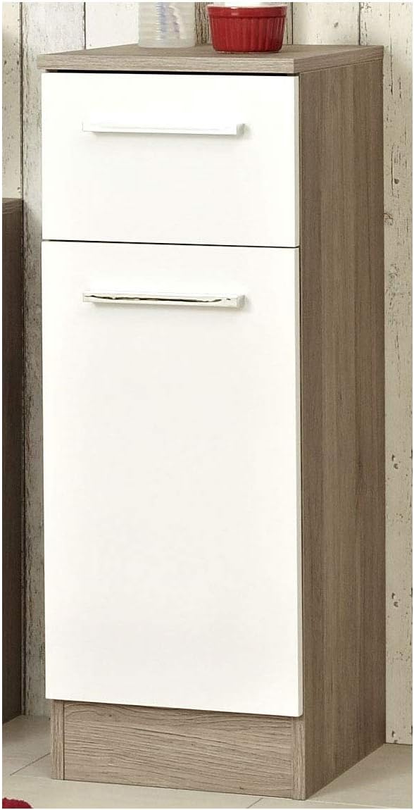 Pelipal Badezimmerschrank Quickset 380 in Weiss Glanz/Sanremo Eiche Terra, 30 cm breit | Unterschran