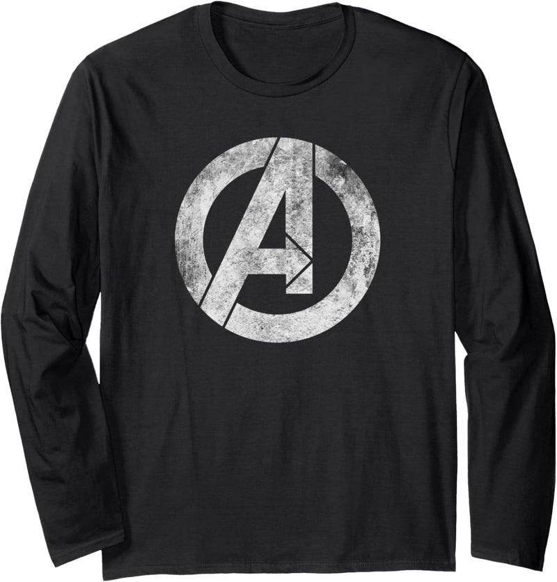 Marvel Avengers Distressed Logo White Langarmshirt