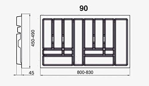 ALUSFERA Besteckkasten für Schubladen 90cm - Besteckeinsatz - Praktisch Schubladen Ordnungssystem -