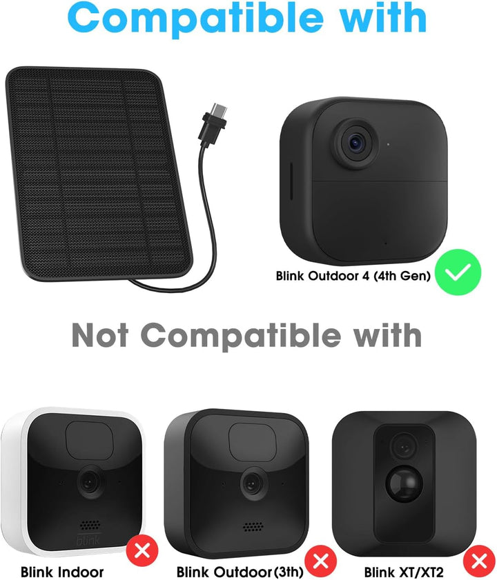 5 W Solarpanel für Blinkkamera im Freien, Solarpanel-Ladegerät mit Akku, kompatibel mit New Blink Ou