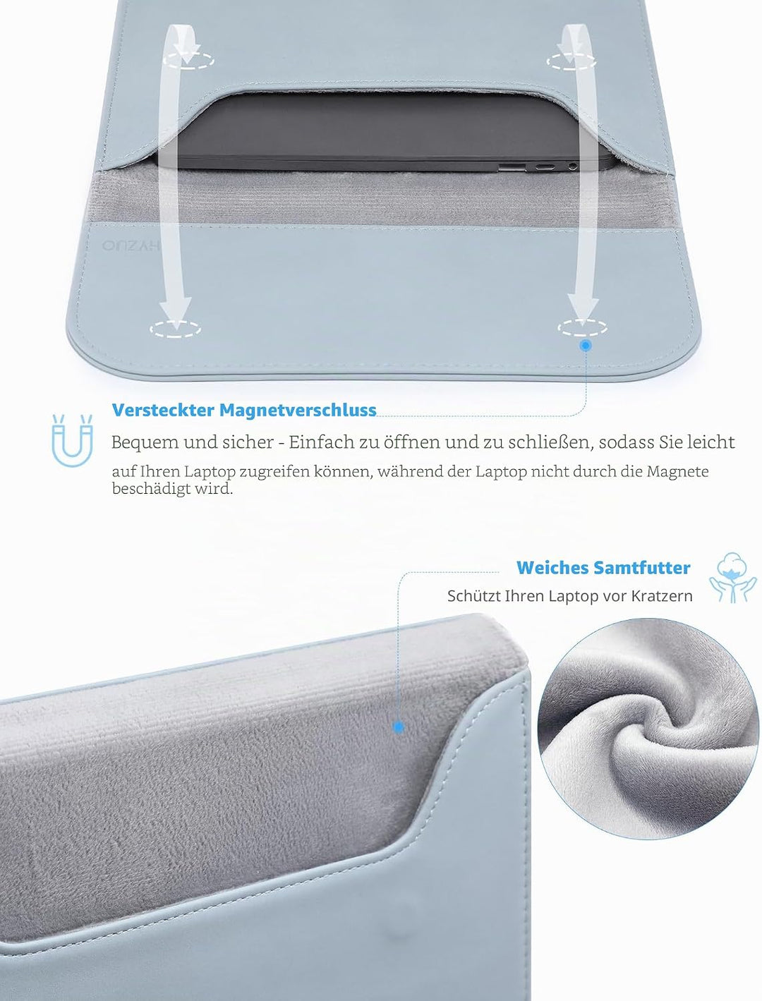 HYZUO 13,3-14 Zoll Laptophülle für MacBook Pro 14 M5/M4/M3/M2/M1 Pro/Max 2026-2021, 13,3" MacBook Ai