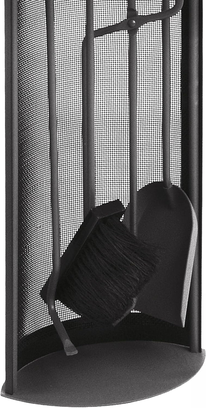 Lienbacher Kaminbesteck 844 - schwarz beschichtet mit Griffen aus Edelstahl B/H/T = 23/66/15 cm, Sch