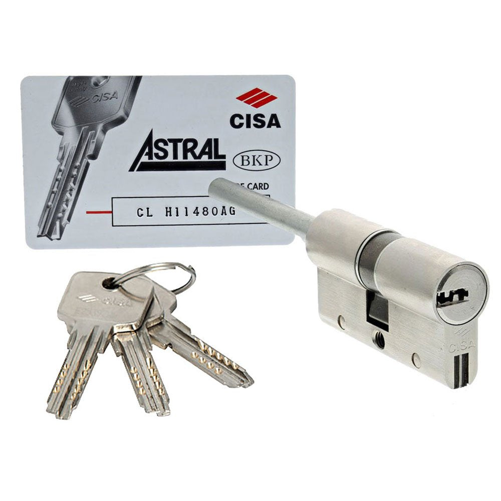 Cisa Schliesszylinder Astral Siegel, Stahl, silber, 0A3S707012 30/30 mm accorciabile Stahl, 30/30 mm