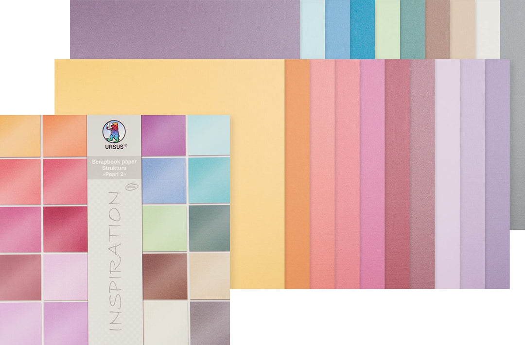 Ursus 81420099 - Scrapbook paper Block, Struktura Pearl 2, ca. 30,5 x 30,5 cm, 220 g/qm, 20 Blatt in