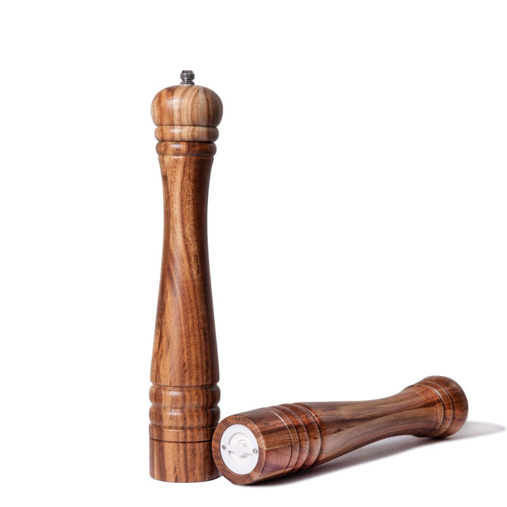 DeroTeno Salz- und Pfeffermühle Set, Gewürzmühlen 2er-Set, Salz und Pfeffer Mühle aus Akazienholz mi