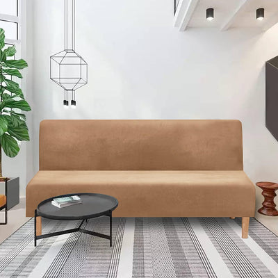 Mingfuxin Armlose Schlafsofabezüge, Stretch-Samt Futon Couchbezug Dicke weiche gemütliche Sofa Schon