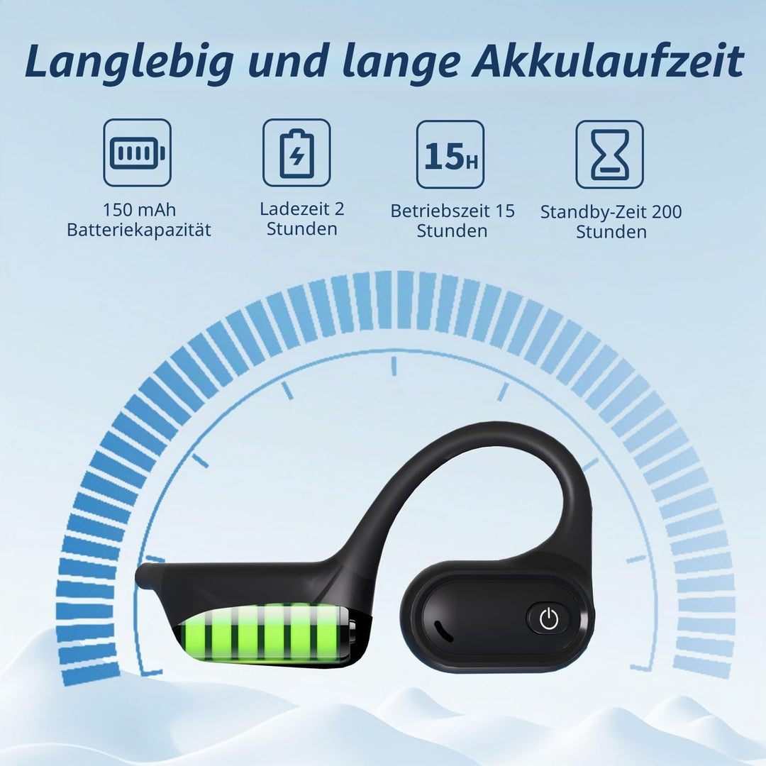 BANIGIPA Bluetooth 5.4 Headset mit Mikrofon, offene Kopfhörer mit Mikrofon, drahtloses Headset mit R