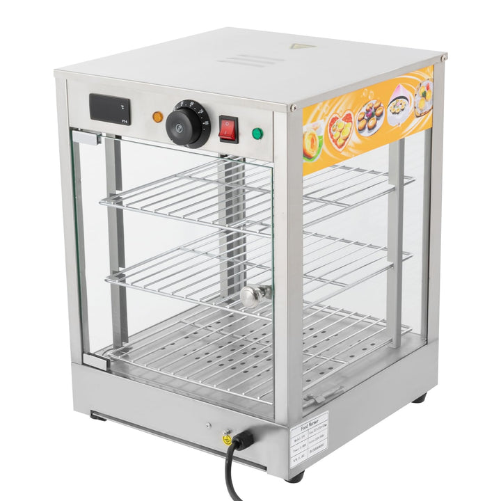 Warmhaltevitrine Warmhaltebehälter,800W Elektrischer Kommerzieller mit Beleuchtung,3-Etagen Heisse T