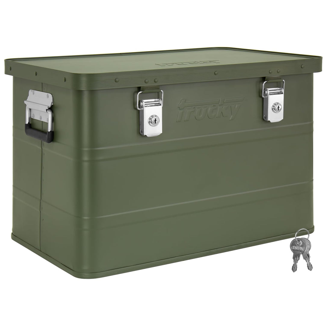 Aluminium Box mit Deckel Grün Alu Kiste Box Alukiste 65 Liter Transportbox Metallbox Alu Aufbewahrun