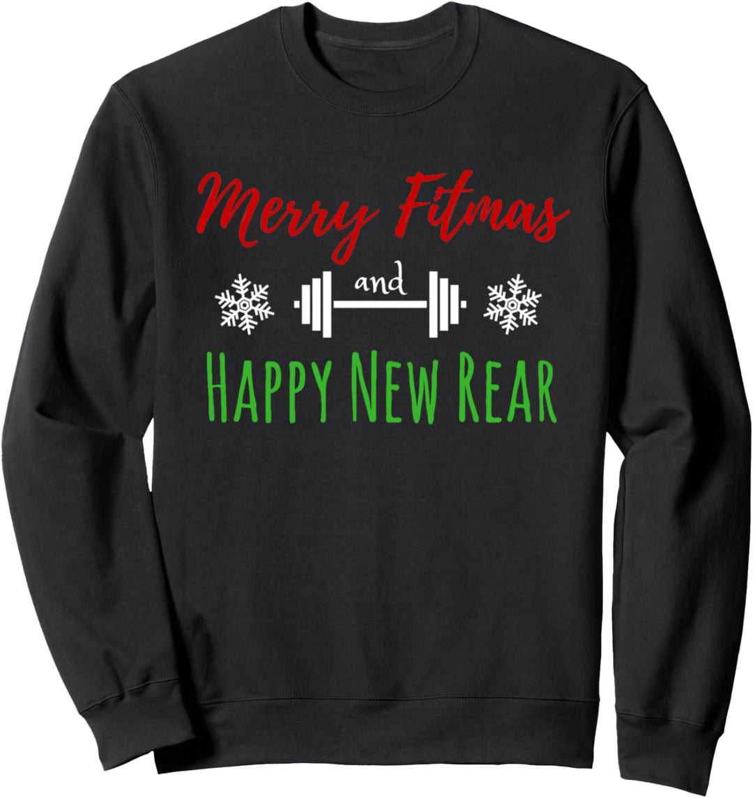 Merry Fitmas and Happy New Back Fitness Funny Sweatshirt