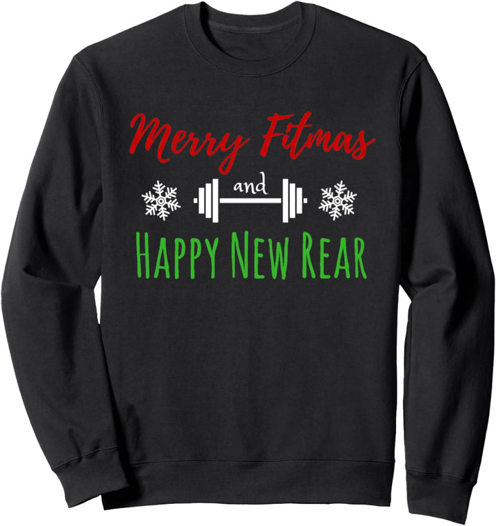 Merry Fitmas and Happy New Back Fitness Funny Sweatshirt