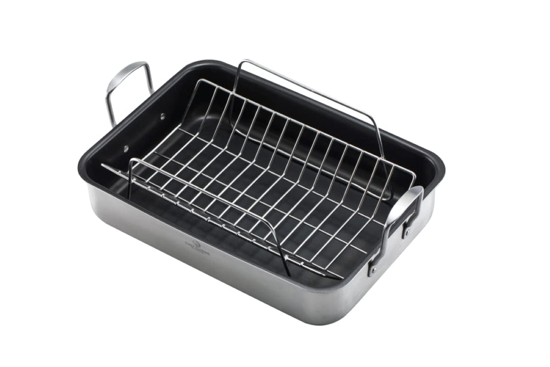 CHEF CUISINE Bräter Edelstahl mit Rost, für Backofen, 6 L, beschichtet, Induktionsgeeignet, Spülmasc