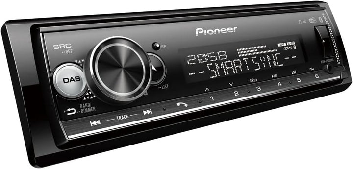 Pioneer MVH-S520DAB-AN inklusive DAB-Antenne, 1-DIN-Autoradio mit DAB+, rot, deutsche Menüführung, B