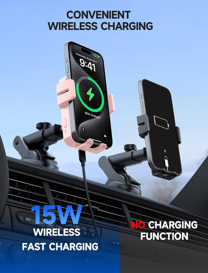 MOKPR Handyhalterung Auto mit Ladefunktion, 15W Handyhalterung Auto Induktives Laden für Entlüftungs