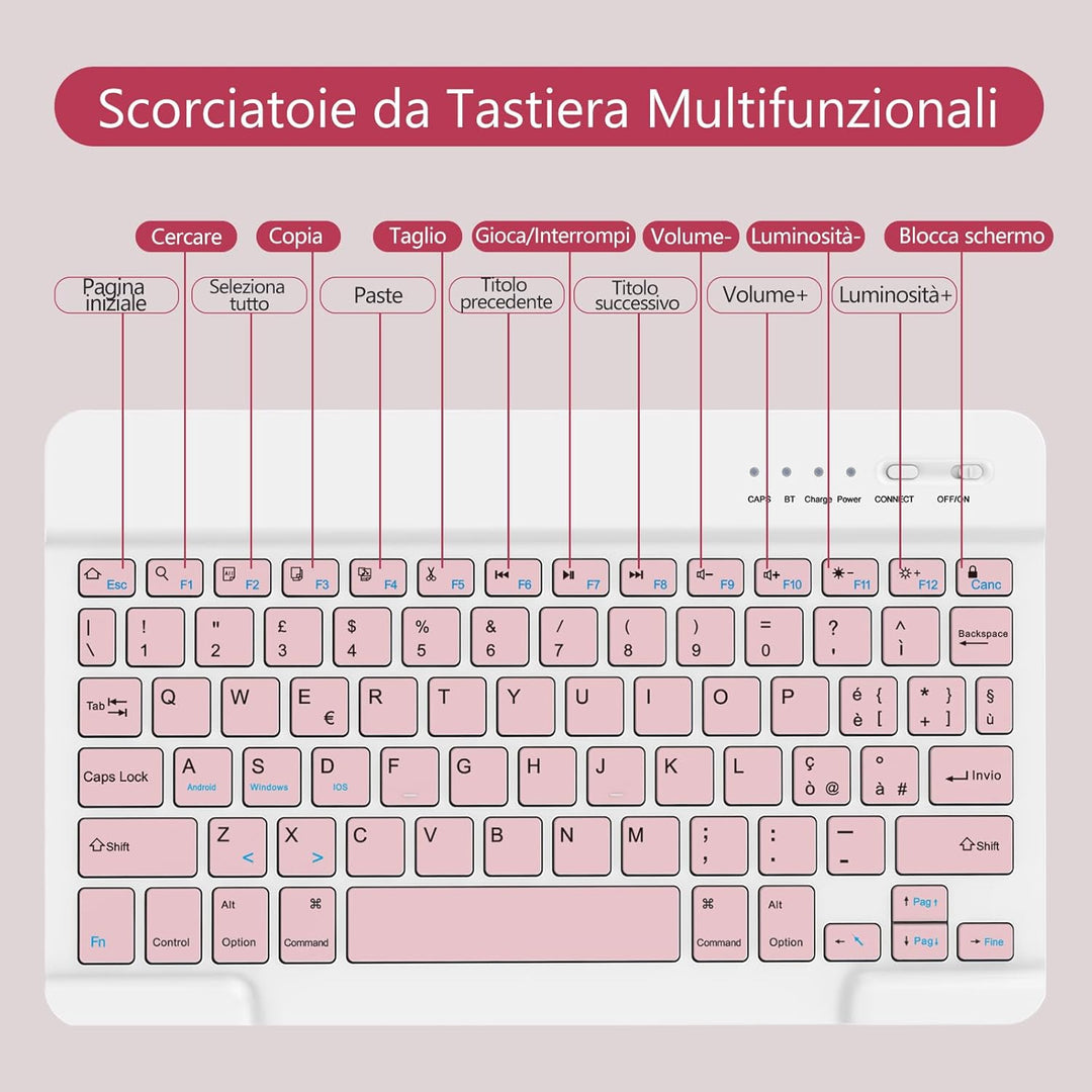 TQQ Hülle mit Tastatur für iPad A16 11 Generation 2025/10 Generation 2022(11/10.9 Zoll), Abnehmbare