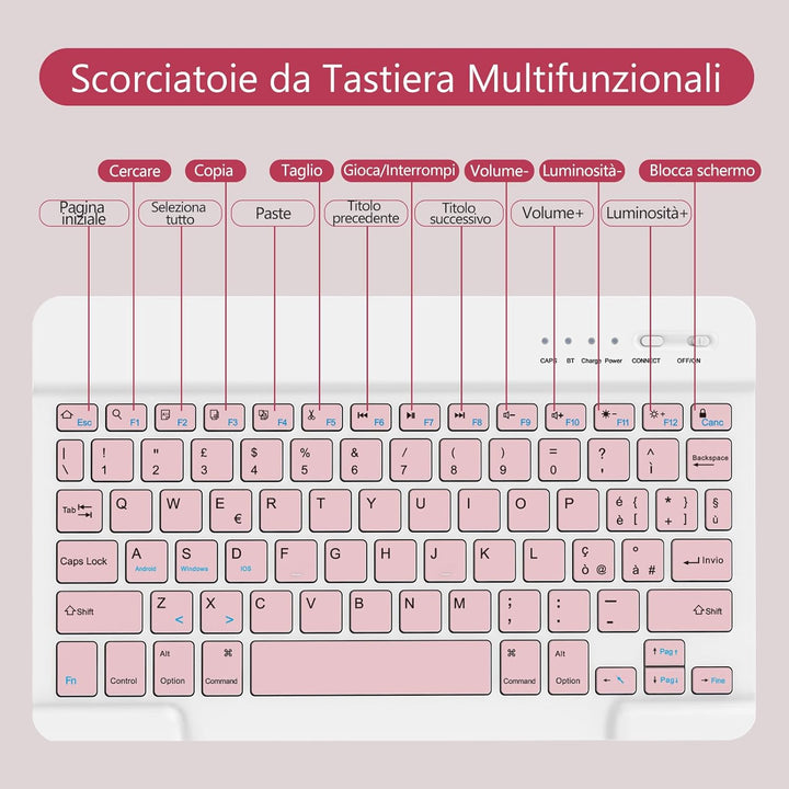 TQQ Hülle mit Tastatur für iPad A16 11 Generation 2025/10 Generation 2022(11/10.9 Zoll), Abnehmbare