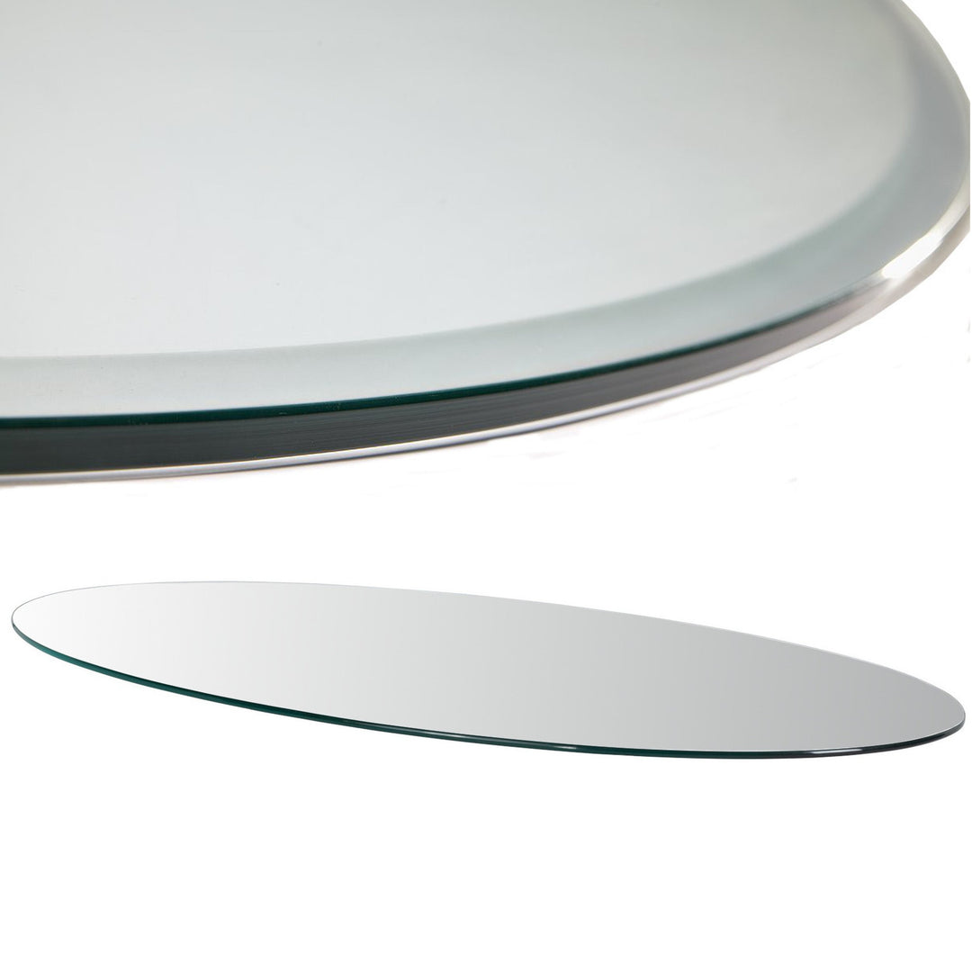Euro Tische Glasplatte für Kaminofen und Tischplatte in 100x60cm Facettenschliff, Schutzplatte mit 6