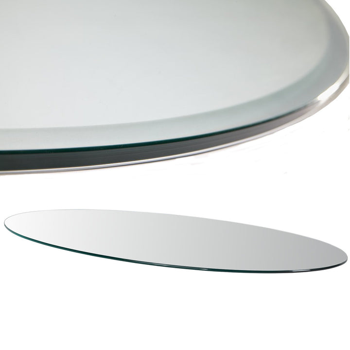 Euro Tische Glasplatte für Kaminofen und Tischplatte in 100x60cm Facettenschliff, Schutzplatte mit 6