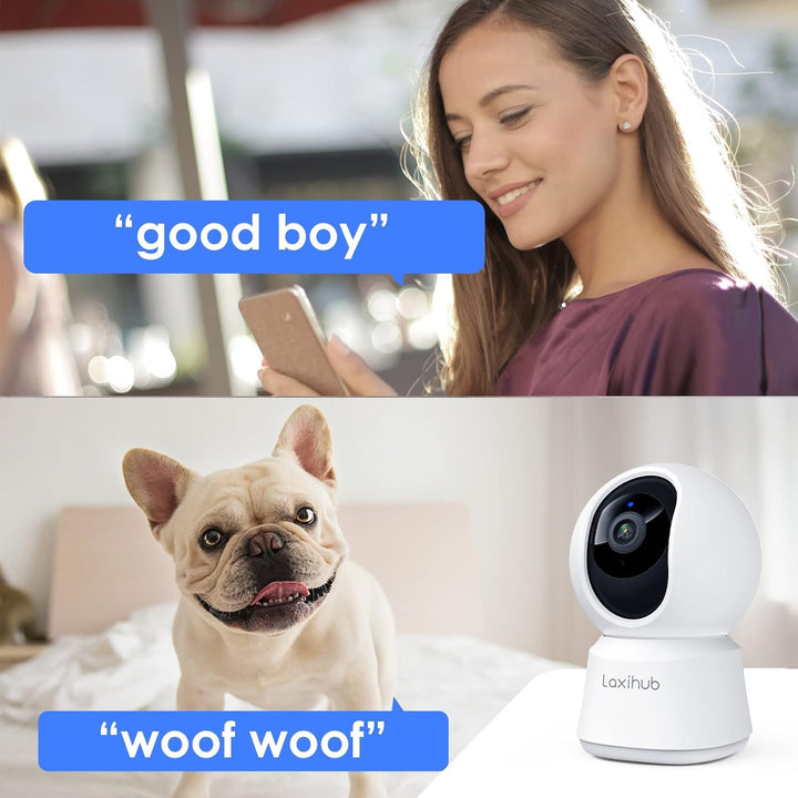 LAXIHUB 5MP Hundekamera mit App Überwachungskamera Innen Baby, 2.4G/5GHz Dual-Band WLAN Haustier Kam