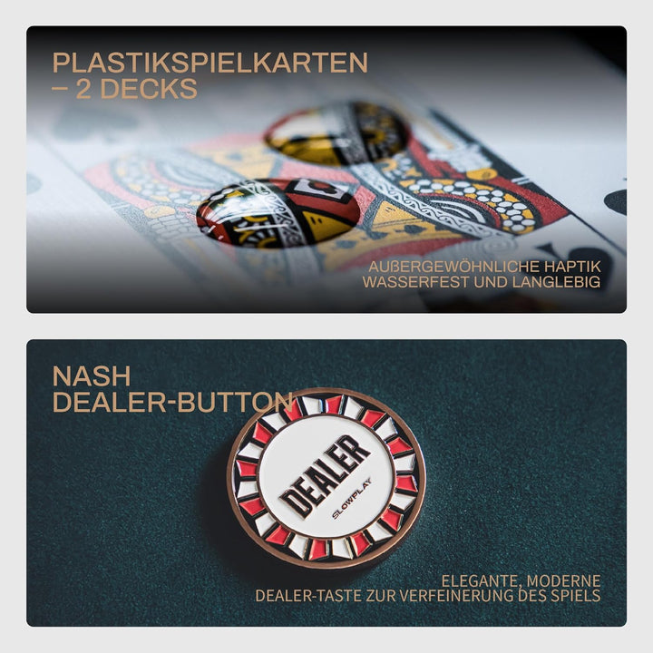 SLOWPLAY Nash Pokerset, 300 Keramik Pokerchips ohne Werte | Profi pokerchips hochwertige, 10g | inkl