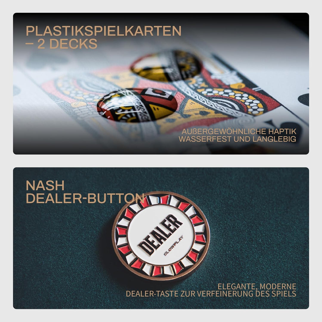 SLOWPLAY Nash Pokerset, 500 Keramik Pokerchips, Nummerierter Chipsatz | Profi pokerchips hochwertige
