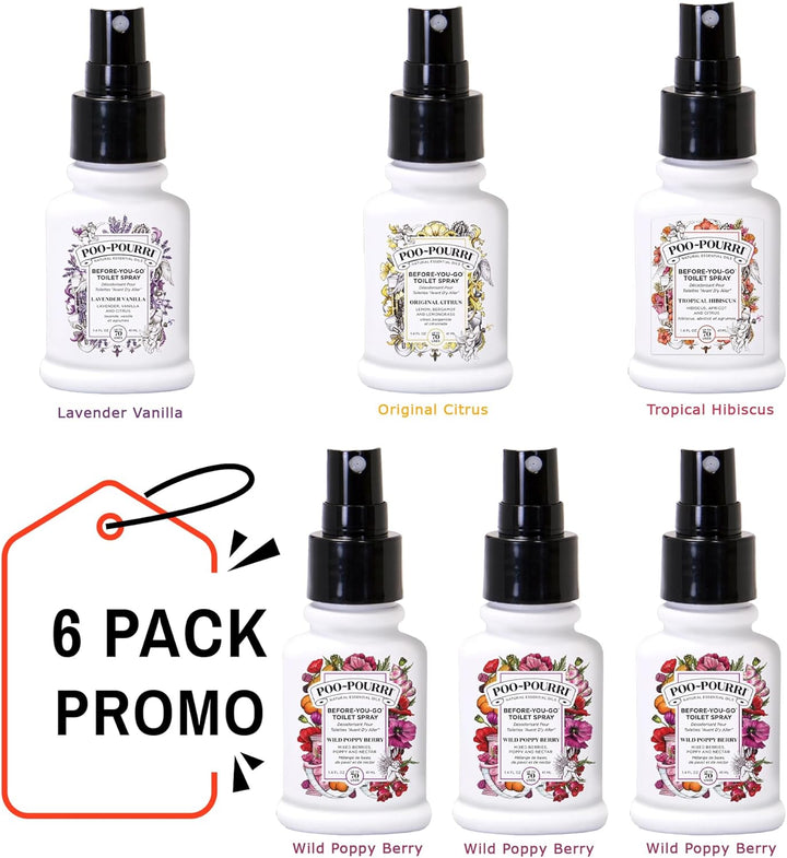 PooPourri Toilet Spray Before You Go Toilettenspray, 6 Stück
