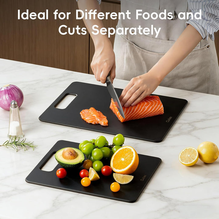 Holzfaser Schneidebrett 2er-Pack, Spülmaschinenfest Verbund-Schneidebrett, Hohe Dichte, Ungiftig, BP