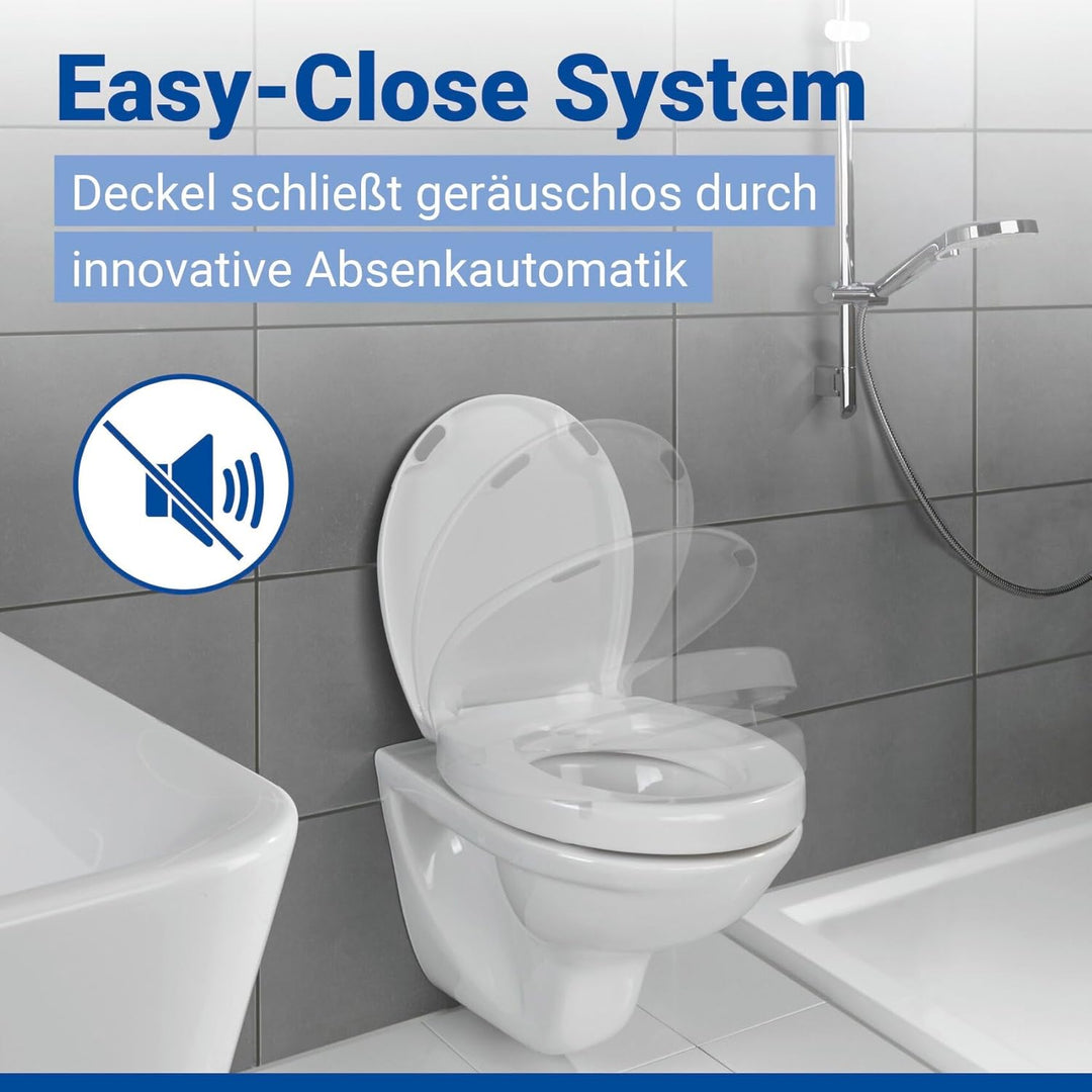 WENKO WC-Sitz Secura Comfort bis 200 kg Tragkraft, Hygiene-Toilettensitz mit 5 cm Sitzflächenerhöhun