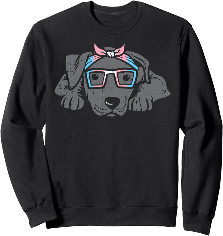 Pitbull Transgender Headband Trans Pride Flag Pittie Dog Sweatshirt