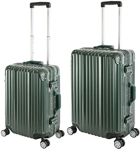 Travelhouse London Koffer Grün S-55cm, M-65cm · 2er-Set · Alu-Rahmen · Polykarbonat Hartschale · Han