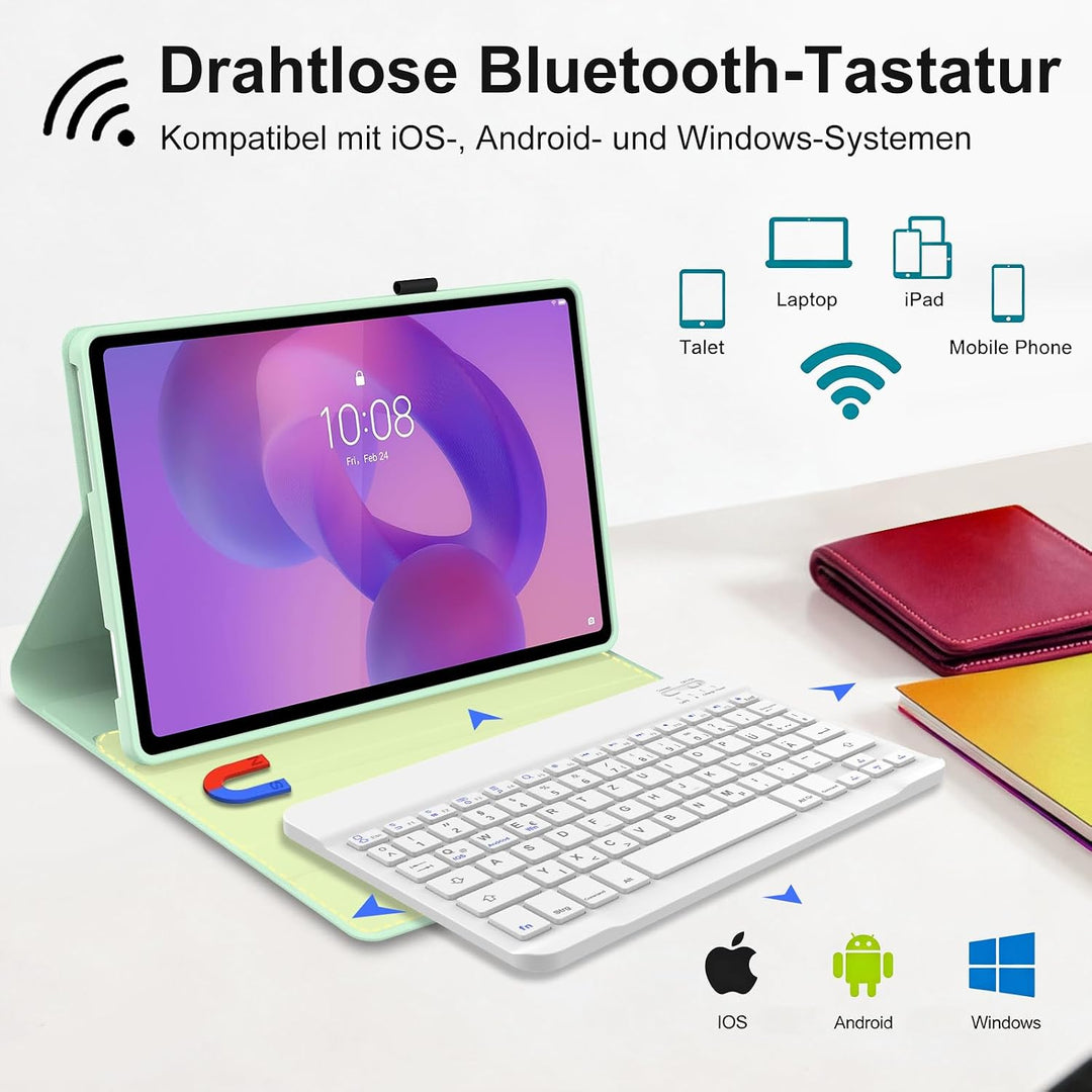 Hülle Tastatur für Lenovo Idea Tab 11 Zoll 2025/Lenovo Tab M11 11 Zoll 2024 | Mit Magnetisch Abnehmb