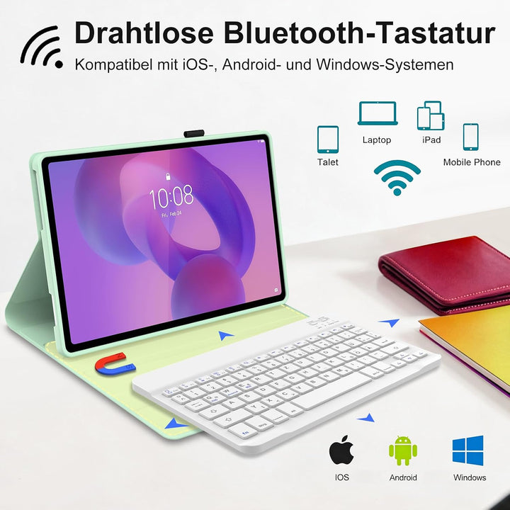 Hülle Tastatur für Lenovo Idea Tab 11 Zoll 2025/Lenovo Tab M11 11 Zoll 2024 | Mit Magnetisch Abnehmb