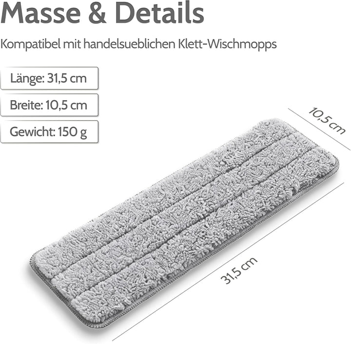 Allyson® Wischmopp Set Bodenwischer inkl. 5 Mops, 3-Kammer Wischmopp Set mit Eimer, Mob Wischer mit