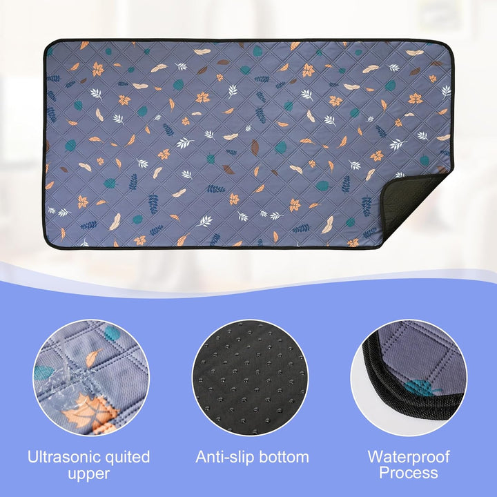 2 Pack Waschbare PIPI Pads für Kaninchen: 120 x 61cm Wiederverwendbare PIPI Matten, rutschfest Wasch